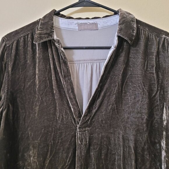 CP Shades Womens XS Brown Velvet Tunic Silk Blend‎ Pockets Lagenlook Boho - Picture 9 of 10